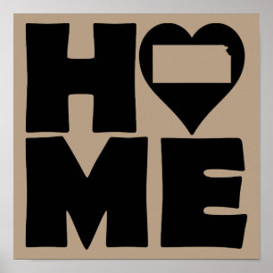 Sinal de Poster do Estado de Kansas Home Heart