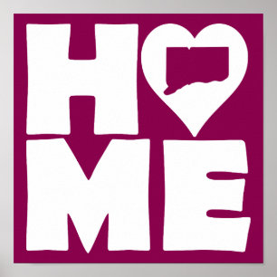 Sinal de Poster do Estado do Coração do Connecti