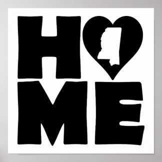 Sinal de Poster do Estado do Coração do Mississipi