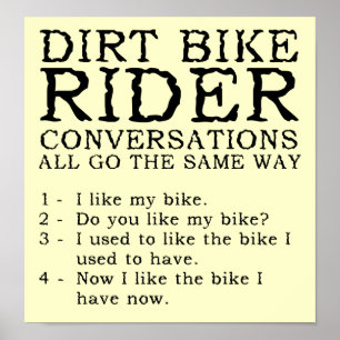 Sinal de Poster engraçado para conversas de moto