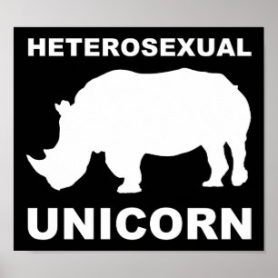 Sinal de Poster Heterossexual do Unicórnio Rinoce