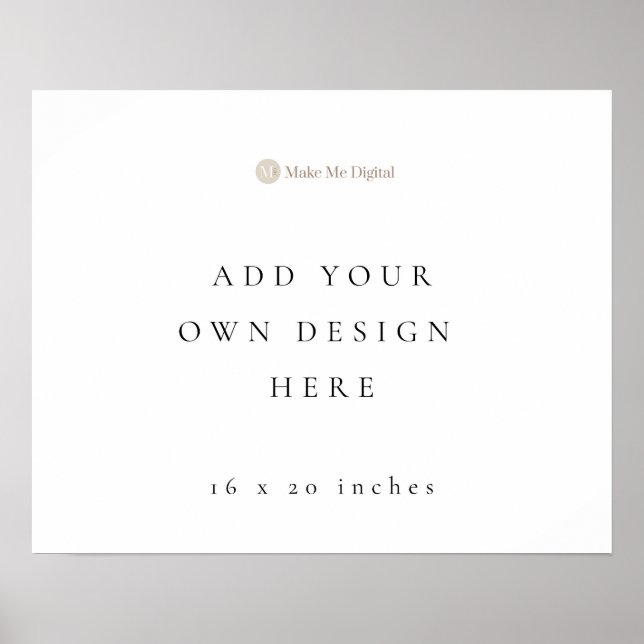 Sinal de Poster horizontal de 20x16 polegadas (Frente)