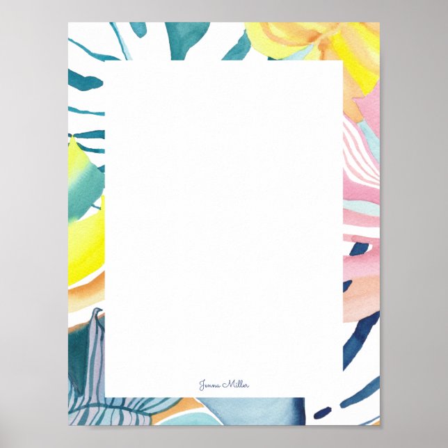 Sinal de Poster personalizado por Abstrato tropica (Frente)