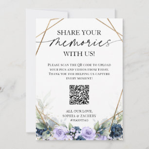 Sinal de QR Code para Upload de Fotos de Casamento
