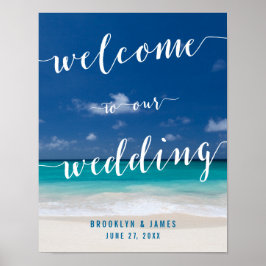 Sinal de Recepção de Casamento de Praia Impressão