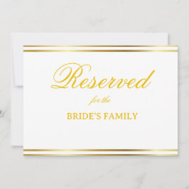 Sinal de Reserva de Casamento em Letra Dourada Mod