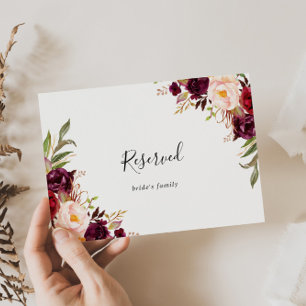 Sinal de Reserva de Casamento Floral Colorido Boho