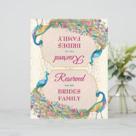 Sinal de reserva de casamento Hindu Peacock