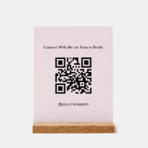 Sinal de Reserva de Código QR de Esteticista Rosa