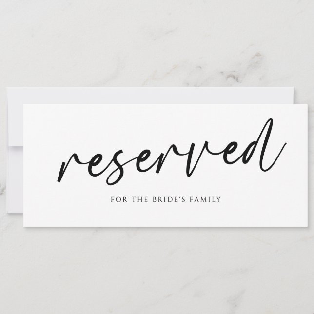 Sinal de Reservado para Casamento Moderno com Cali (Frente)