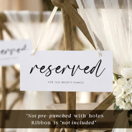 Sinal de Reservado para Casamento Moderno com Letr