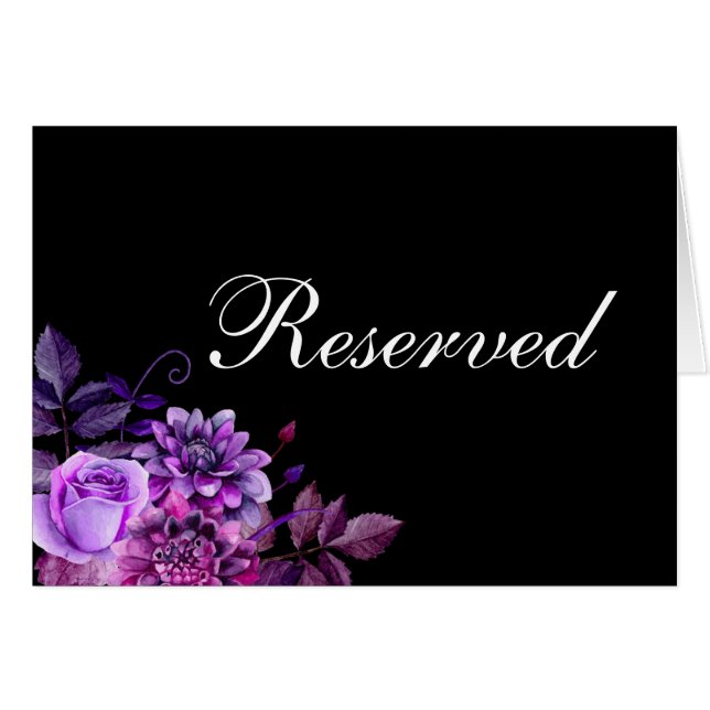 Sinal de reservado para casamento preto. Cartão de (Frente horizontal)