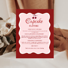 sinal de sabores de Cupcake Vermelho e rosa do Dia