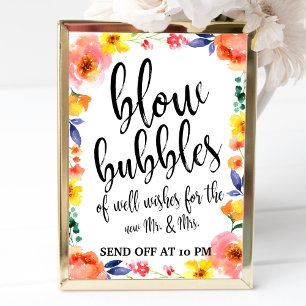 Sinal de Saída de Bolhas de Casamento Floral Acess