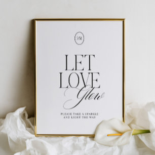 Sinal de Saída de Casamento Let Love Glow Sparkler