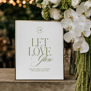 Sinal de Saída de Casamento Let Love Glow Sparkler
