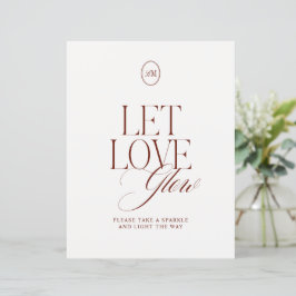 Sinal de Saída de Casamento Let Love Glow Sparkler