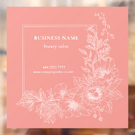 Sinal de Salão de Beleza com Borda Floral Estética