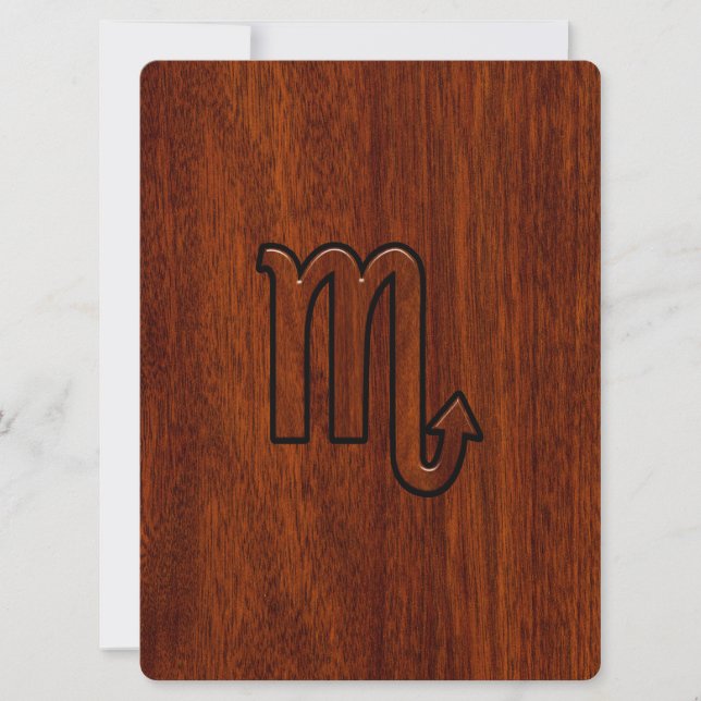 Sinal de Scorpio Zodiac no Estilo de Mahogany (Frente)