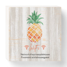 Sinal de Senha WIFI da Madeira Branca de Abacaxi
