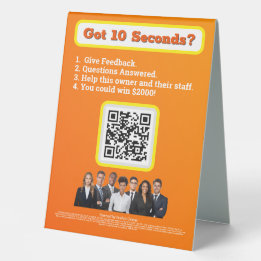 Sinal de tenda de mesa