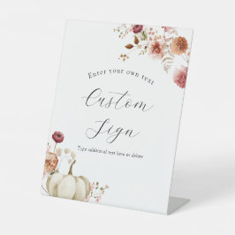Sinal de Texto Personalizado Floral da Pumpkin e d