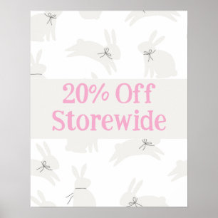 Sinal de venda rosa, Poster de 20% fora da venda,