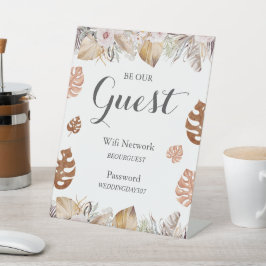 Sinal de Wifi para Casamento Boho Neutro Rústico
