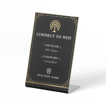 Sinal de Wifi Preto e Dourado Personalizado