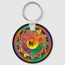 Sinal de Zodiac Sagittarius Mandala Chaveiro
