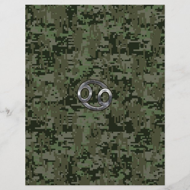 Sinal de Zodíaco do cancer na Camuflagem Digital V (Frente)