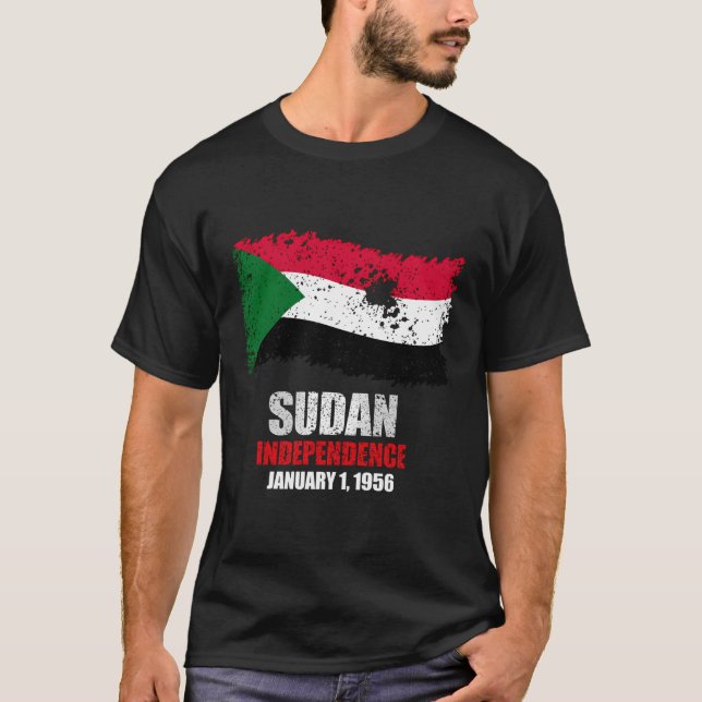 Sinal do Sudão T Camisa Independência do Sudão (Frente)