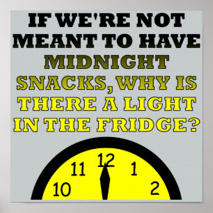 Sinal engraçado do poster da luz do refrigerador