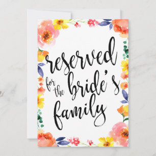 Sinal Floral Acessível Reservado para a Família da