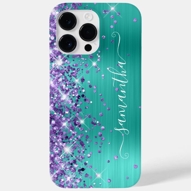 Sinal Girly Glitter Turquoise Roxo (Verso)