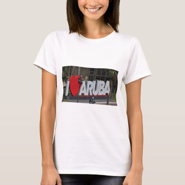 Sinal "I Love Aruba", Fotografia, T-shirt (Frente)