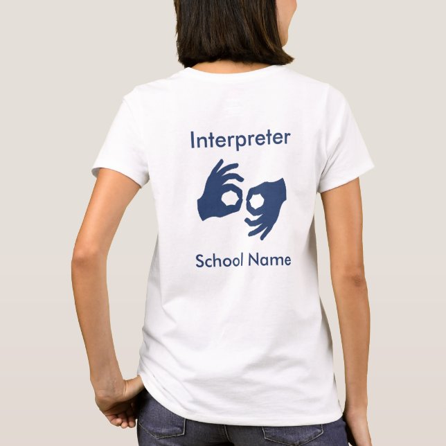 Sinal Language Interpreter T-Shirt - Marinho Azul (Verso)