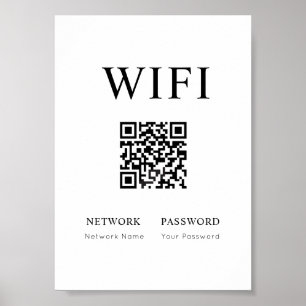 Sinal mínimo de senha Wifi com Poster de código QR