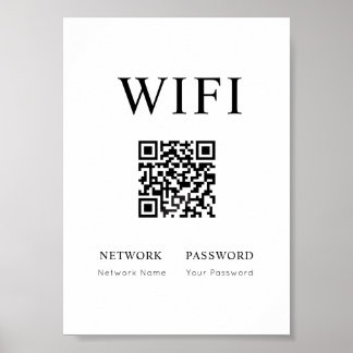 Sinal mínimo de senha Wifi com Poster de código QR