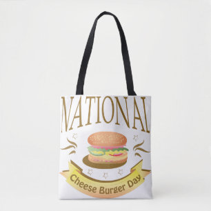 Sinal nacional de Burger Day Tote Bag