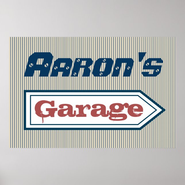 Sinal Personalizado de Garagem Arte Poster Decoraç (Frente)