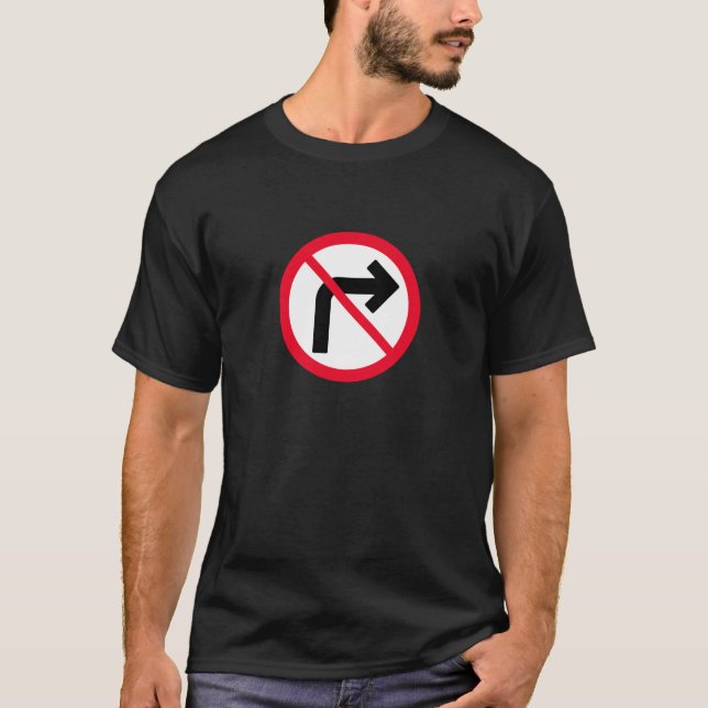 Sinal Proibido de Virar à Direita | T-Shirt escuro (Frente)