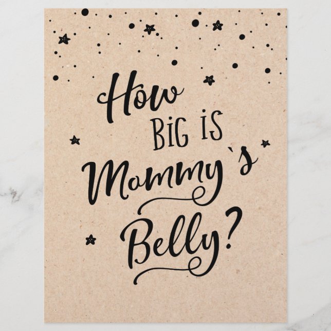 SINAL: Qual é o tamanho da Mamãe Belly? Jogo do ch (Frente)