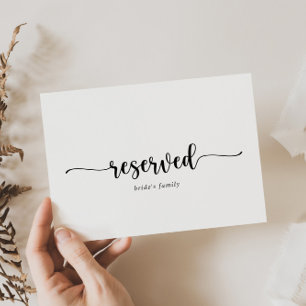 Sinal Reservado de Casamento de Caligrafia Minimal