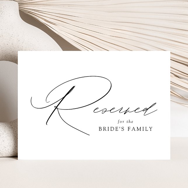 Sinal Reservado de Casamento de Script Negro Elega (Criador carregado)