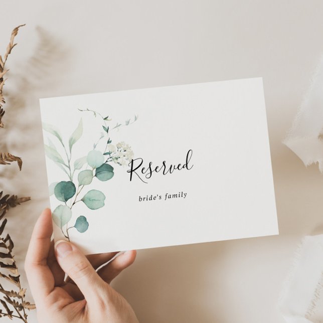 Sinal Reservado de Casamento Eucalyptus Verde de V (Criador carregado)