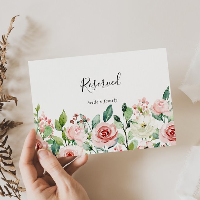 Sinal Reservado de Casamento Floral do Elegant Dac (Criador carregado)