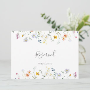 Sinal Reservado de Casamento Floral Multicolorido