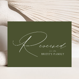 Sinal Reservado de Casamento Verde Oleícola Elegan