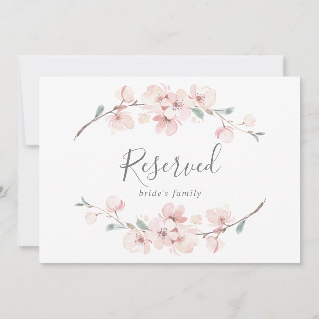 Sinal Reservado do Blossom da Cereja primavera (Frente)